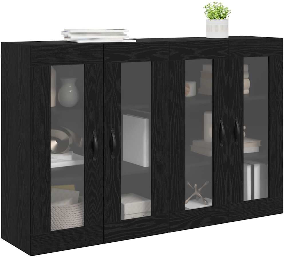 vidaXL Cabinets muraux 2 pc Chêne noir 69,5 x 34 x 90 cm