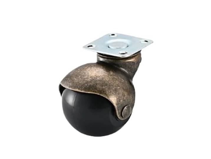 Möbelrollen, 20er-Set, Antikbronze Drehplatte Oben, Kugelkopf-Abdeckung(1.5 inch flat plate brake)