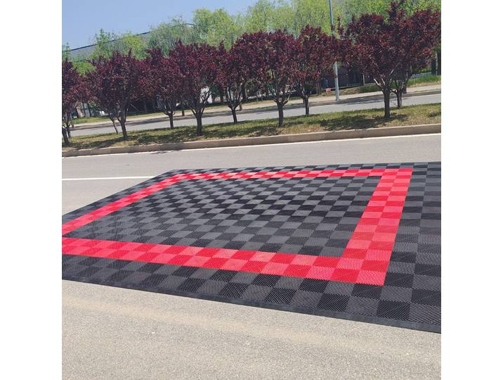 Carrelage de sol de Garage en plastique imbriqué, grille de sol, magasin de lavage de voiture, carrelage de sol imbriqué en plastique Pvc pour l'intérieur