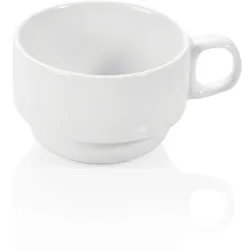 48x Tasse Obertasse 180 ml, weiß, Porzellan, Kaffeetasse