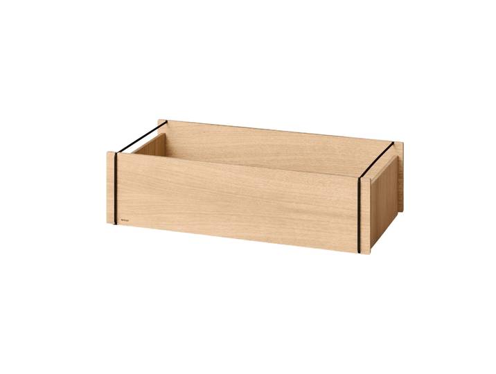 MOEBE Boîte de rangement Moebe Chêne huilé-noir, low, 16,5x60x31 cm