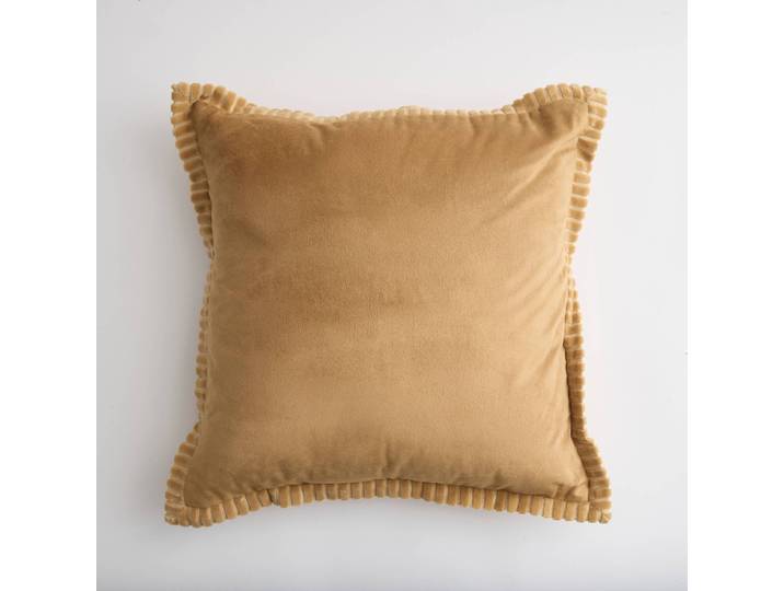 Coussin en velours, finition plissée - Blancheporte