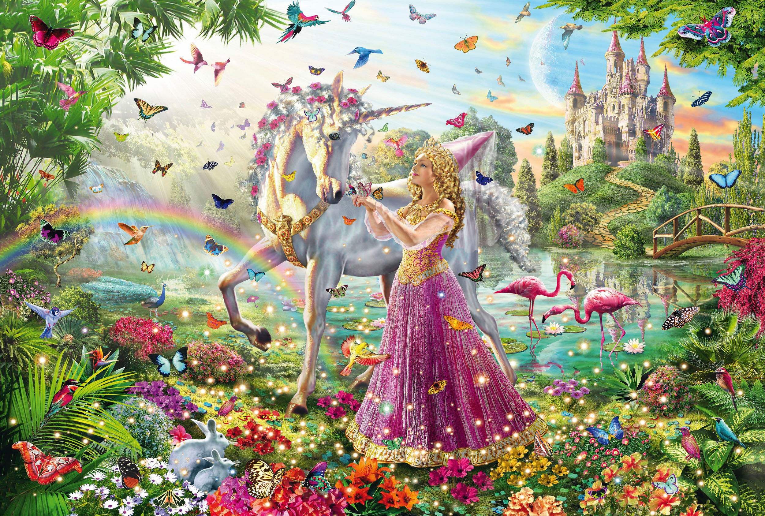 Puzzle SCHMIDT SPIELE "Schöne Fee im Zauberwald", bunt, Puzzles, Kinder, Pappe, Motiv, Puzzle