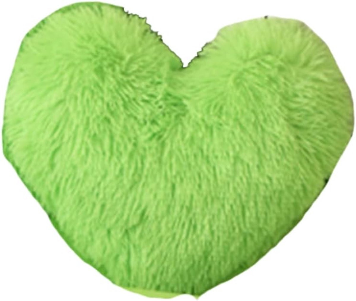Hart Kussen Lime van Pluche - Extra Zacht Decoratiekussen voor in de Woonkamer - 38 x 43 cm
