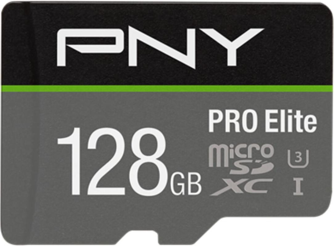PNY Pro Elite MicroSDXC Kaart 128GB met 100MB/s Leessnelheid