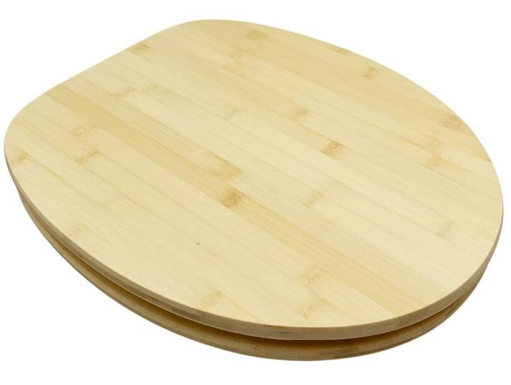 WC-Sitz ADOB Bambus , braun (hellbraun), B:37cm H:5,8cm L:44,5cm, Holz teilmassiv, WC-Sitze, WC-Sitz, geeignet für alle handelsüblichen WC's