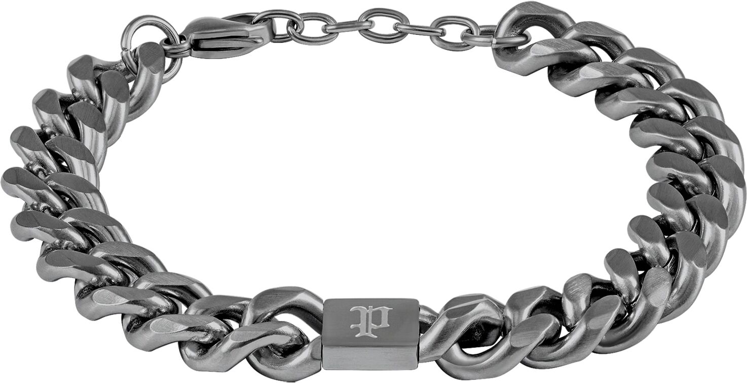 Armband POLICE "Interstellar", silber (gunfarben), Armbänder, 22cm, Edelstahl, Armband