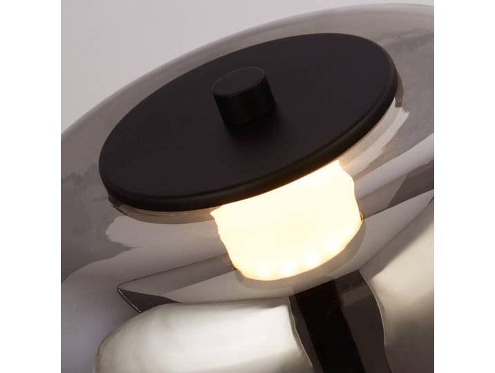 Searchlight LED Stehlampe Frisbee, dimmbar, schwarz, für Wohn- / Esszimmer, Metall, Modern