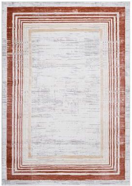 Klair Living MARFI Collection Brown / Ivory / Bordered Non-Shedding Area Rug