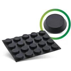INLINE Gummipads, 12mm, 20er Pack, schwarz, flach, selbstklebend