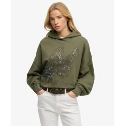 Superdry für Damen. W2012463A Sweatshirt Tatto grün (L), Lässig, Baumwolle