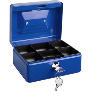 Alco Geldkassette 840, mit Zylinderschloss, 15,2 x 7,6 x 11,9 cm, blau