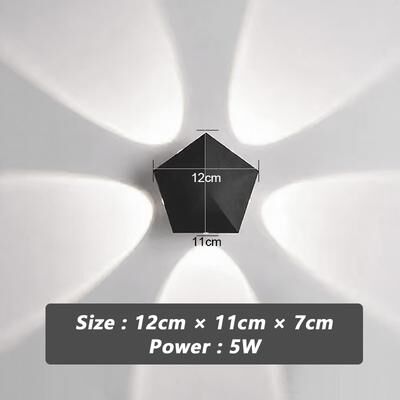 Friendly Fresh Finds Modern Waterproof LED Wall Sconce Outdoor Indoor Black Wall Light style A cool White(5500 7000k)