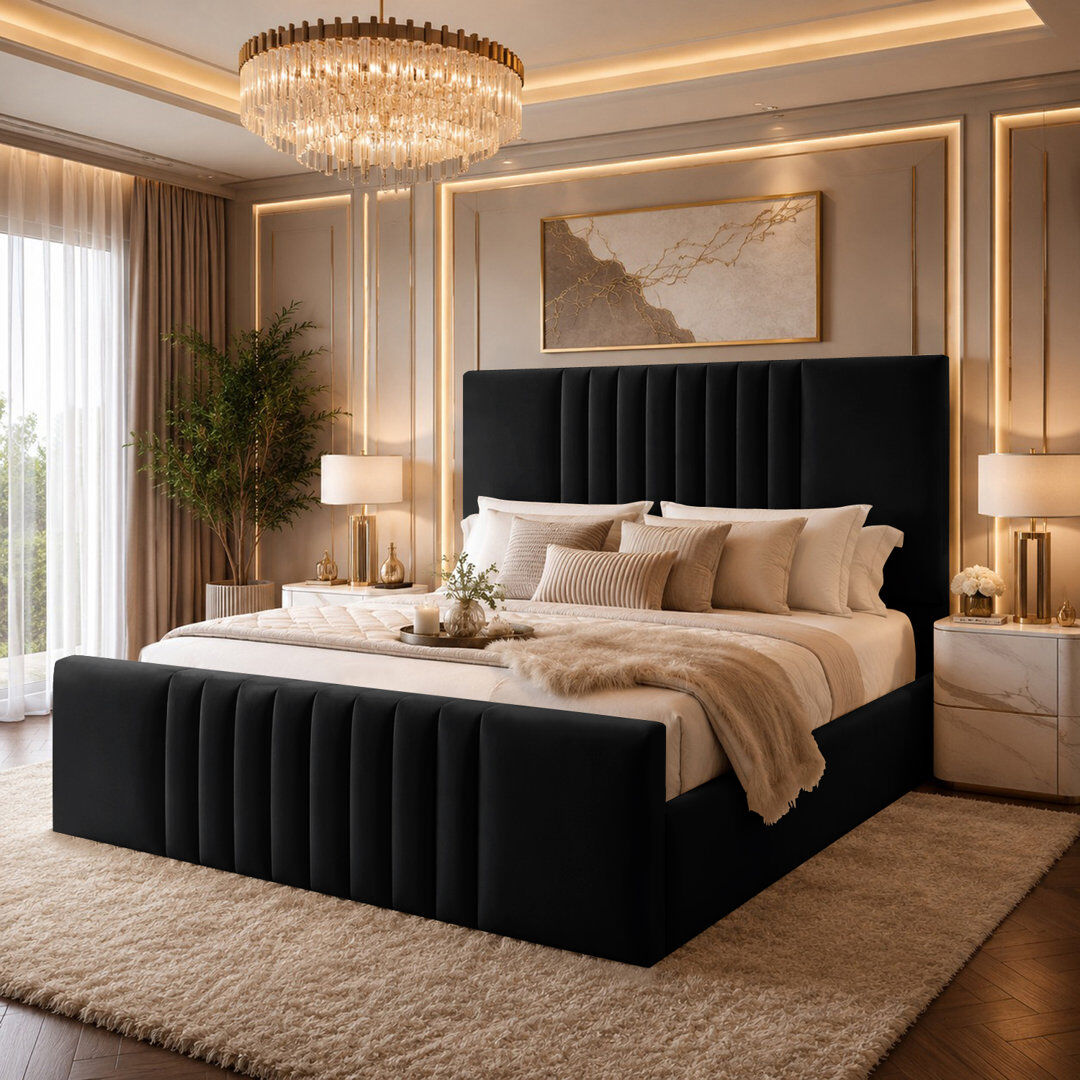Ebern Designs Bed Black Kingsize (5')