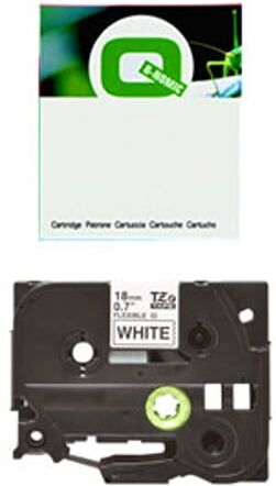Q-Nomic TZe-FX241 Flexi ID cinta negro sobre blanco 18mm
