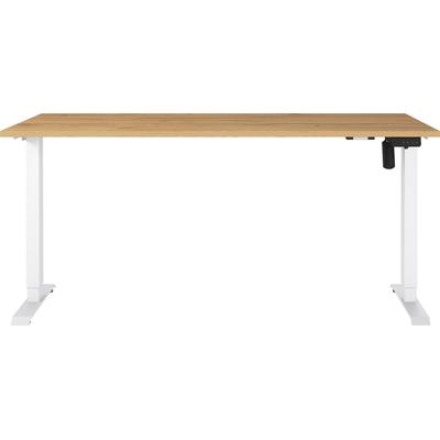Schreibtisch GERMANIA "Boras", weiß (grandson, eiche, nachbildung, weiß, weiß, grandson, eiche, nachbildung), B:160cm H:120cm T:80cm, Tische, Schreibtisch, Breite 120/140/160/180 cm, Metallgestell, elektrisch höhenverstellbar
