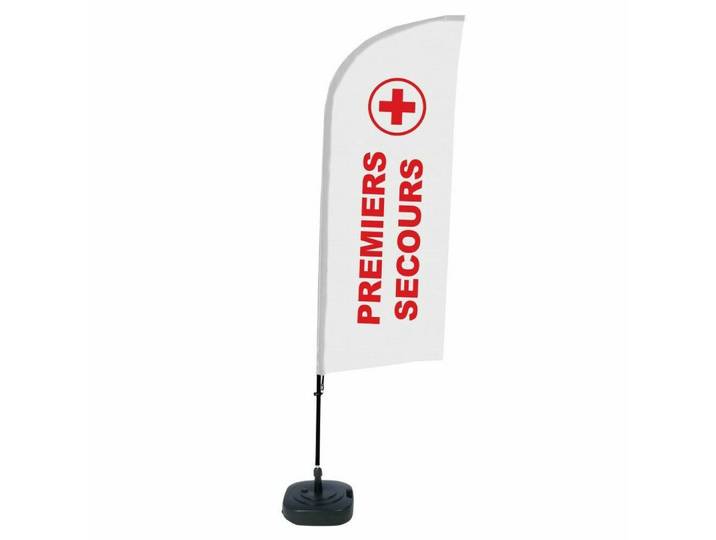 Showdown Displays Standregal Showdown Displays Beachflag Alu Wind Komplett-Set Erste Hilfe Französi, 1-tlg.