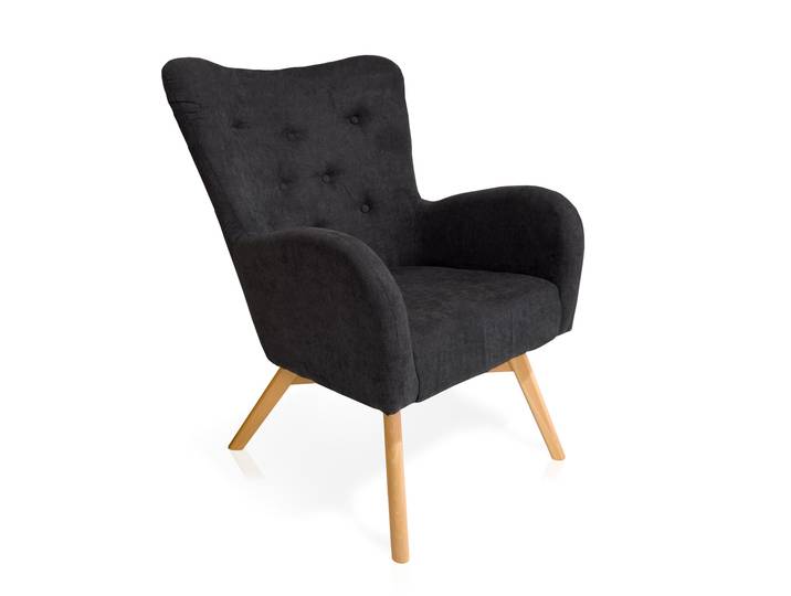 BASKO Ohrensessel, Material Stoff, Anthrazit