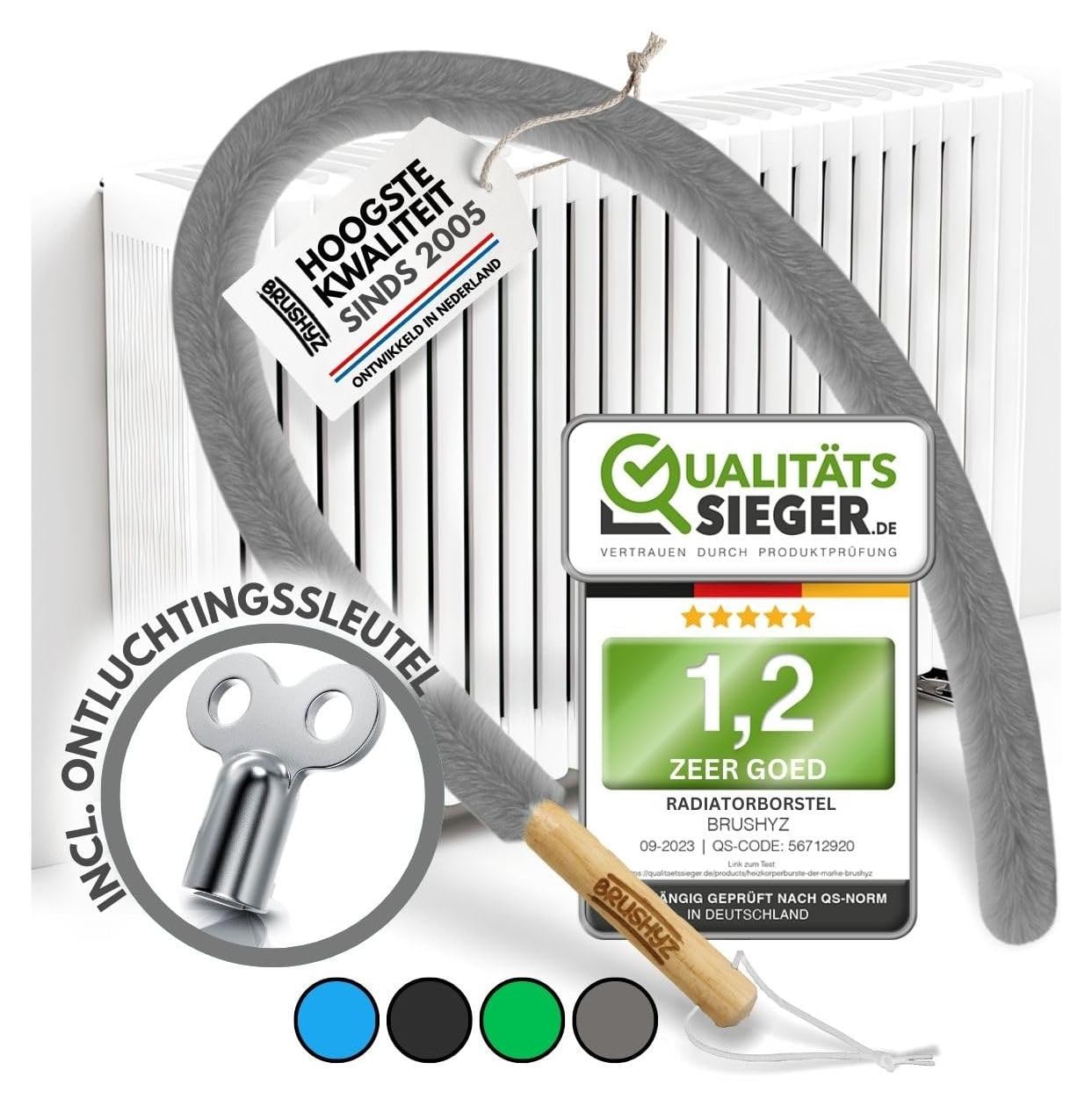 Selius Radiatorborstel 115 cm Lang Flexibel met Wasbare Hoes