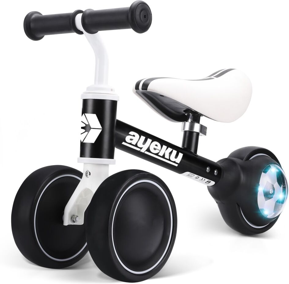 Ayeku Vélo d équilibre football led, 36cm, noir Noir 51x36x22cm