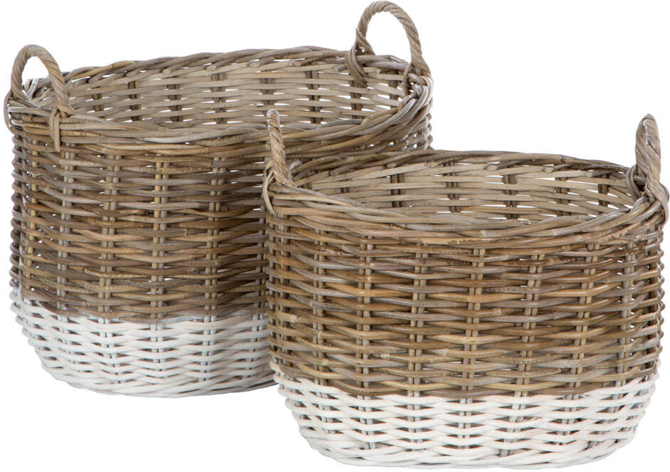 House Of Hampton Pramble Wicker Decorative Basket Natural Grey/White 188L