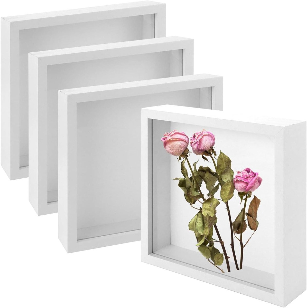 3D Objectlijst Wit - Diepe Fotolijst voor Herinneringen - 20 x 20 cm