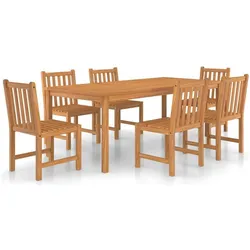 vidaXL, Gartentisch + Balkontisch, Masener (6x Stuhl + Tisch) (200 x 100 x 77 cm)