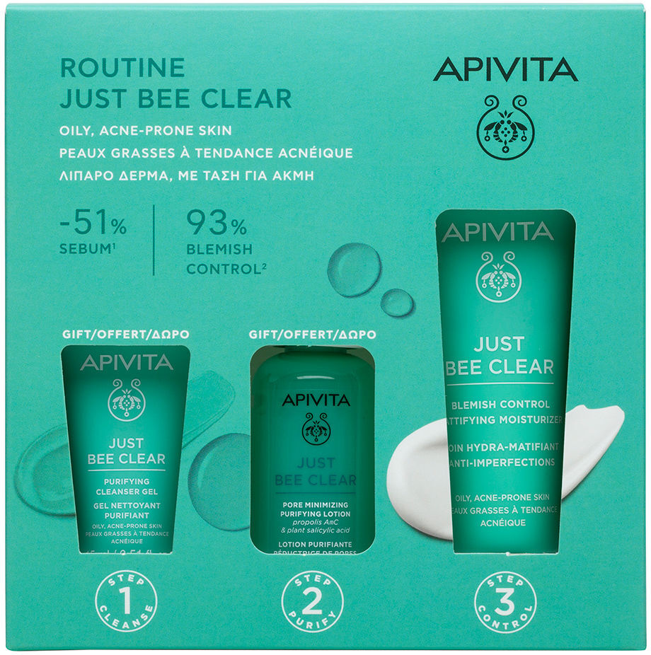 Apivita Coffret de routine Just Be Clear 3 pièces