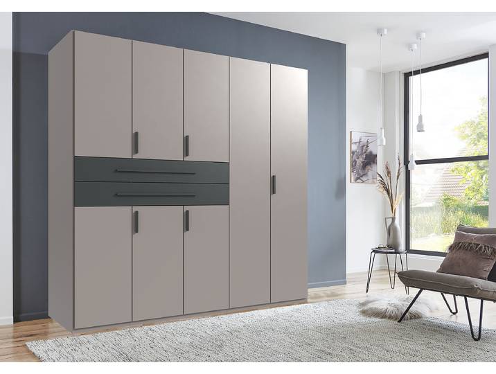 Drehtürenschrank Digit Typ B 225cm Grau/Beige/Saharagrau/Graphit ohne Spiegeltür/-en