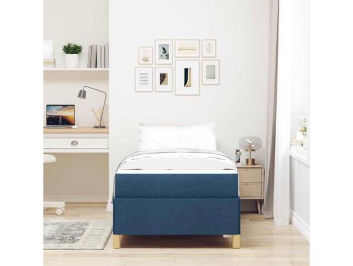 KTHLBRH Blaues Bett 80 x 200 cm mit Matratze enthalten Engineerisierte Holzstruktur, minimalistisches Design, integrierter Behälter, geeignet für kleine Räume
