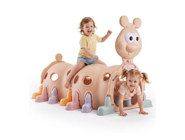 HyperMotion Spieltunnel HyperMotion Spieltunnel Kinder Raupe 215 cm Indoor Outdoor Beige