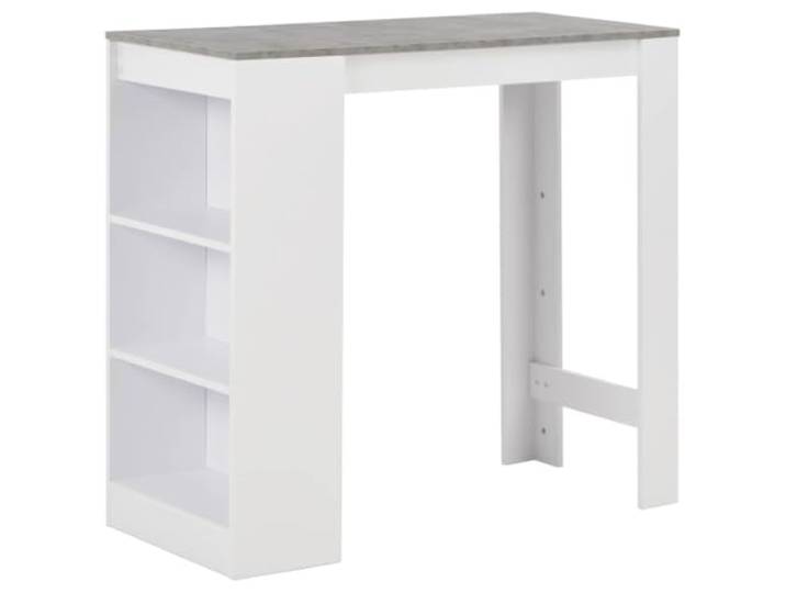 Tmriohed Bartisch mit 3 Ablagen Stehtisch Betonoptik Weiß 110x50x103 cm Kompakter Bistrotisch für Küche und Esszimmer mit dreistufigem Seitenregal für Gläser, Gewürze sowie Kaffeetassen.