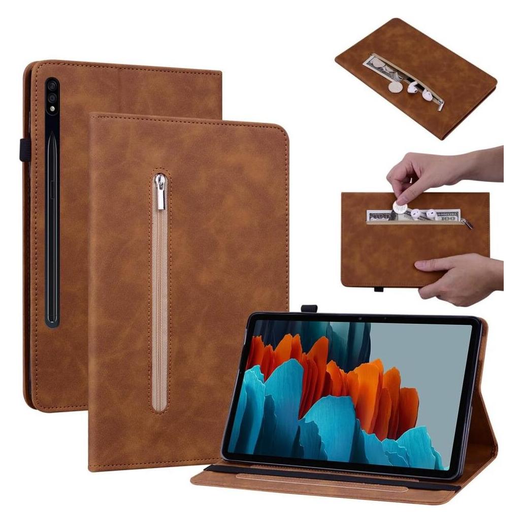 Cover-Discount Galaxy Tab S9 - Schutzhüllle mit Zipper Tasche braun (Samsung Galaxy Tab S9) (660203878F)