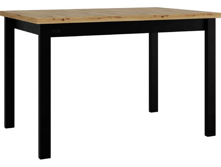 MIRJAN24 Tisch Alba 1S, Esszimmer Tisch, Kollektion (Farbe: Artisan Eiche, Schwarz)