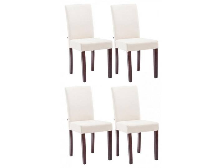 CLP Stuhl 4er Set Stoff Creme, Holz, 41x91x47 cm, Esszimmer, Stühle