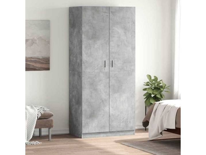 Gris Garde-robe Gris béton 90x52x200 cm Bois d'ingénierie - Armoires H7662