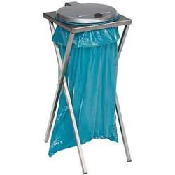 kaiserkraft Hygiene-Abfallsackhalter aus Edelstahl, Abfalleimer, Silber