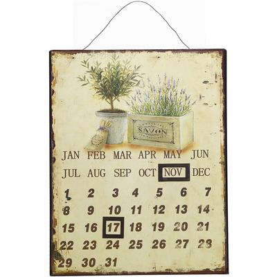 Bild AMBIENTE HAUS "Metallbild Kalender - Lavendel 25x33cm", farbe bild(er): multi, B:25cm H:33cm, Metall, Bilder, Bild, Jahreskalender mit verstellbaren Magneten