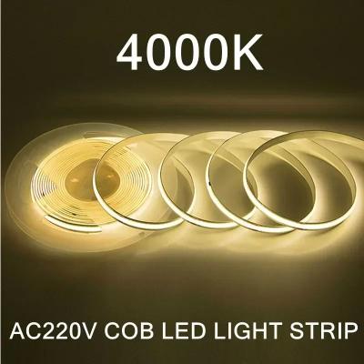 Uplift Picks Driverless 220V COB LED Strip For Bright Seamless Warm White Lighting natural White (4000k) 220 V 5m