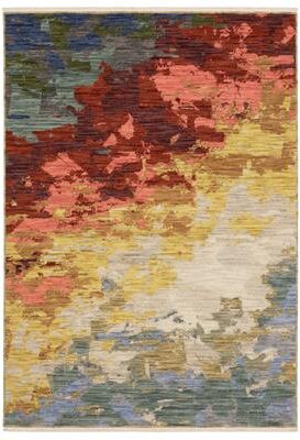 Style Haven Shiloh Abstract Horizons Beige/Multi Wool Blend Area Rug
