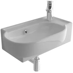 Alpenberger Design Mini Waschbecken Keramik Handwaschbecken 45 cm breit Gäste-WC Lösung Zeitloses Design