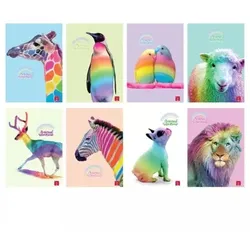 Pigna: Animal Rainbow Linienheft, A4 - verschiedene Designs