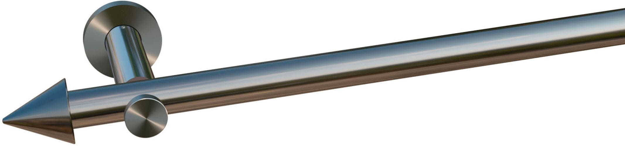 Gardinenstange INDEKO "Calais", silber (edelstahlfarben), L:100cm Ø:20mm, Gardinenstangen, Komplett-Set inkl. Montagematerial