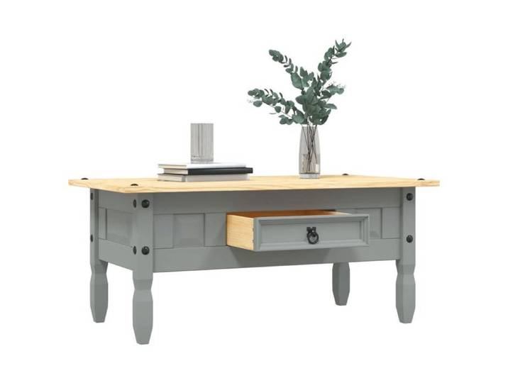 Table basse Table de salon VIDAXL Pin mexicain Gamme Corona Gris 100x55x44 cm T186