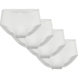 AMMANN Herren Slips, 4er Pack - Doppelripp, Eingriff, Weichbund, Baumwolle Weiß / M