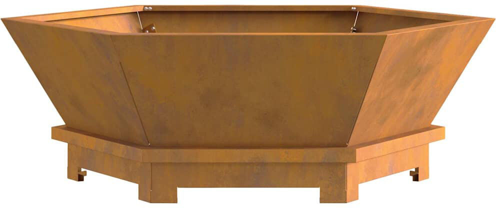 Borough Wharf Modern Fire Pit Brown 28cm H x 75cm W x 75cm D