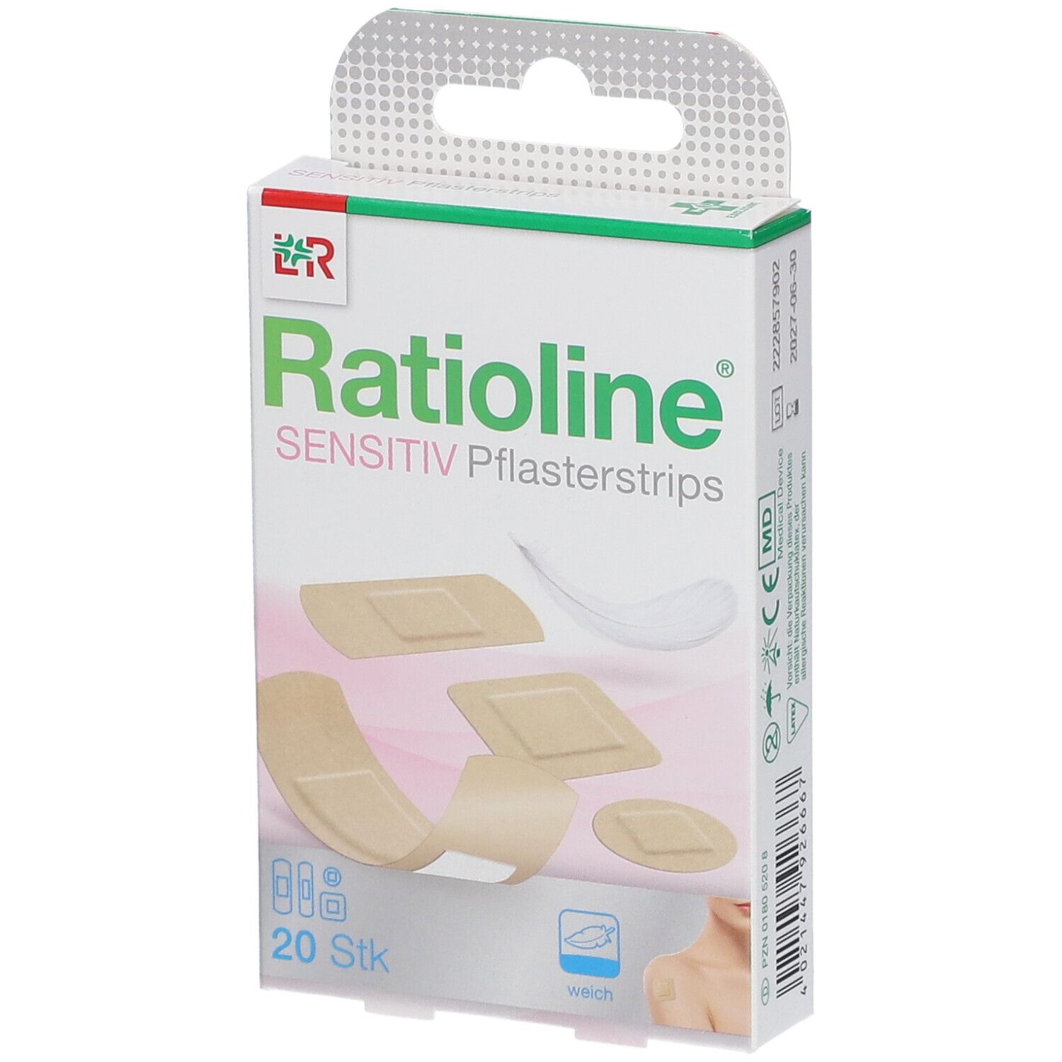 Ratioline sensitive Pflasterstrips in 4 Größen 20 St Pflaster