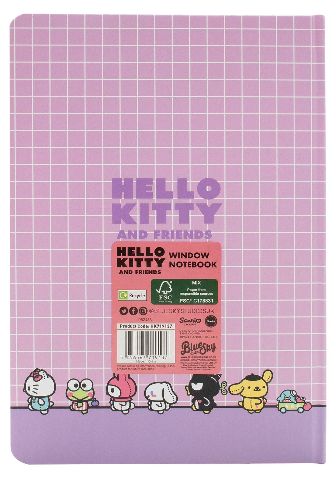 BlueSkyStudios Sanrio Hello Kitty Notitieboek A5 - Blauw