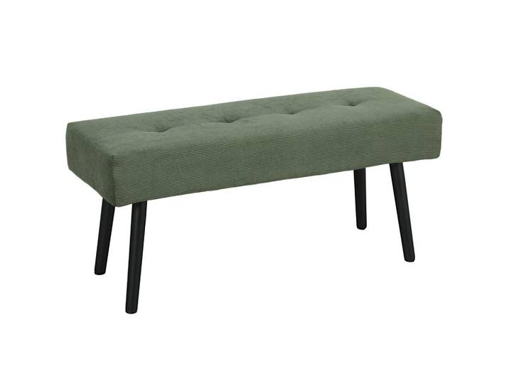 Homcom Sitzbank Polsterbank mit Cordbezug, Bettbank mit Metallbeine, Schuhbank Grün, Kunststoff, 36x45x100 cm, Wohnzimmer, Sessel, Hocker & Hockerbänke, Sitzhocker