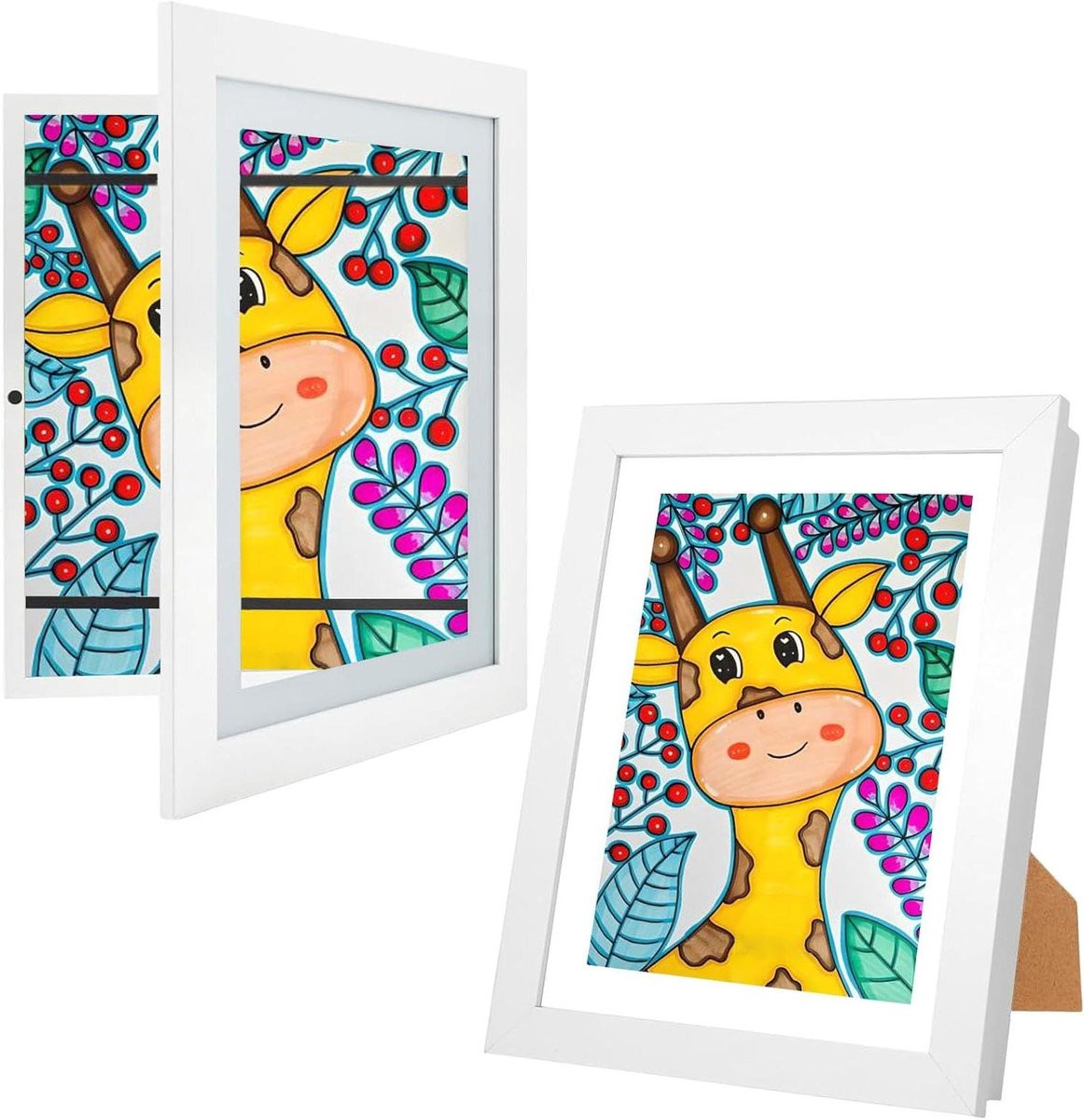 Wit Kinderkunst Fotolijst met 150 Wisselbare Kunst Displays